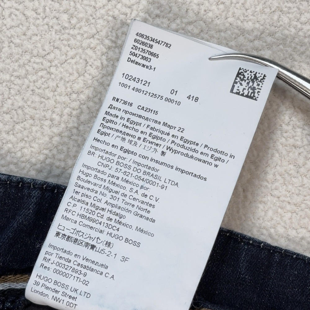 Boss Delaware 3-1 Slim Fit Jeans Men's 42x34 Blue Stretch Tapered Denim - Picture 16 of 16